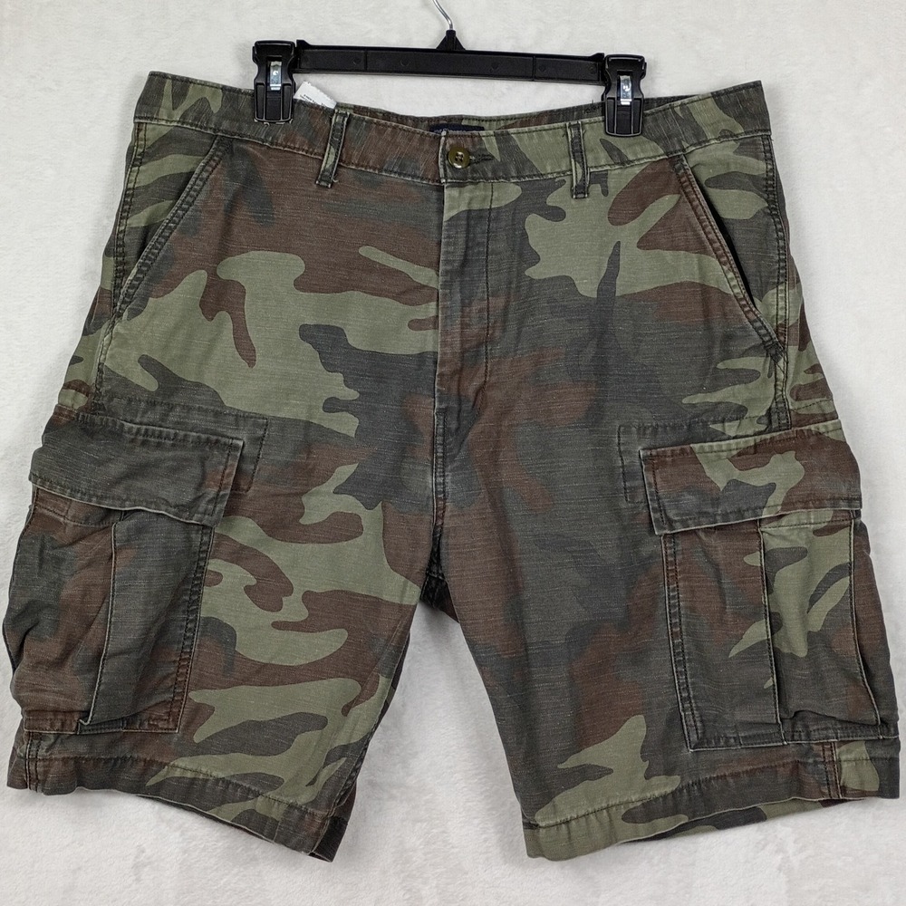 Levis Mens Camo Cargo Shorts Green Brown W36 Woodland Camouflage Utility 0136